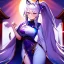 Placeholder: Clear focus, 8k, high quality, detailed, beautiful lighting, fox girl, vibrant colors, white long hair, vibrant purple eyes, chinese clothes, ponytail, nervous