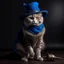 Placeholder: a cat with a sword and blue hat with boots