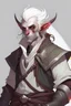 Placeholder: lowborn rogue male demon tiefling white hair dnd