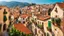 Placeholder: Fantastic nice sunny cityscape of an old Mediterranean town, view of tiled roofs and windows of different shapes and sizes of cozy houses, with attic and mezzanine, summer lights , authentic old Italian village with plants, harmony atmosphere, cinematic, high detailed, sharp focuses, masterpiece