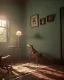 Placeholder: Room scene with alligator sleeping, Wes Anderson styler, realistic image, concept art, smooth, unreal engine 5, god lights, ray tracing, RTX, lumen lighting, ultra detail, volumetric lighting, 3d.