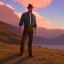 Placeholder: Walter white, 8k, realistic face, with a fedora,sunset background, gun