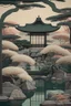 Placeholder: Somber Japanese garden in art deco style