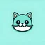 Placeholder: You are a graphic designer. Create an mobile app logo, in a minimalist style, that shows with only a thin line the mustache of a cat. Only use 3 colors max, make the cat ears really big and cute.