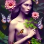 Placeholder: Generates high quality portraits of women covered in various plants, surrounded by forest and butterflies.