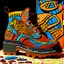 Placeholder: brown moutain shoes , art, oil drawing, bright, keith haring, picasso, masterpiece