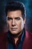 Placeholder: facial portrait - Elvis William Shatner - 32k, UHD, 1080p, 8 x 10, glossy professional quality digital photograph - dark blue and dark red, and light maroon and purple and foggy black gradated background, historic, powerful, octane rendering, exquisite detail, 30 - megapixel, 4k, 85 - mm - lens, sharp - focus, intricately - detailed, long exposure time, f8, ISO 100, shutter - speed 1125, diffuse - back - lighting, ((skin details, high detailed skin texture)), (((perfect face))), (perfect eyes))