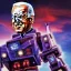 Placeholder: CRAZY Joe Biden caricature, cyberpunk, landscape, transformers, hi-tech robots, GUITARS, cinematic, highly detailed, close up, 4k, deep colors, gold, fire, red, purple, dark, ethereal, utopia, apocalypse, flying Cadillac, from outer space