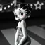 Placeholder: Betty boop in jeans, dutch angle
