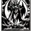 Placeholder: Devil demon satan king knights war code prophecy black and white