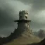 Placeholder: franz frazetta style, watchtower on hill, amon hen, lord of the rings, heavy clouds