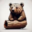 Placeholder: combine textured log with shape of a bear, graphic style, minimalistic,clean