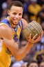 Placeholder: Steph curry holding a potato and crying