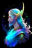 Placeholder: prismatic hair ethereal transparent prism Eladrin astral Male antlers druid beard sparkling radiance prismatic shining starlight enshrouded