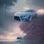 Placeholder: Mitsubishi, dans un nuage de fleur, concept art, réaliste, synthwave