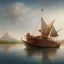 Placeholder: small wooden basket floating on nile river with baby, epic, detailed, 4k, high resolution, 3d, matte