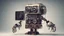 Placeholder: a robot made of analog stereo equipment, digital art