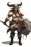 Placeholder: female shetland minotaur pirate fighter dnd