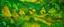 Placeholder: A lime green village made out of honey hives in a forest painted by Paul Gauguin
