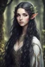 Placeholder: teenager beautiful elven girl, with long wavy black hair