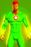 Placeholder: Greenlantern look a like dressed in orange. In 3D cartoons, ultra realistic