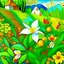 Placeholder: beautiful spring patchwork in the style of Raymond Briggs, Laurel Burch, Randolph Caldecott, Picasso. Modifiers: extremely detailed fantasy oil on canvas very attractive imperial colors fantastic view 4K 3D focused