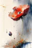 Placeholder: A poppy by Willem Haenraets, watercolor, wet on wet and splattering techniques, centered, perfect composition, abstraction, surrealism