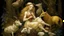 Placeholder: A delicate, woodland nymph with cascading, golden curls cradling a small, bleating lamb, shielding it from the piercing gaze of a large, growling wolf lurking in the shadows. Nearby, a nimble, chestnut-furred doe bounds away from the muscular form of a mighty, golden-maned lion, as a pair of pure white doves take flight, escaping the shadow of a soaring, brown-feathered eagle.