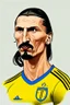 Placeholder: Zlatan Ibrahimovic Swedish football player ,cartoon 2d