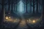 Placeholder: лес темный, с тропинками , иллюстрация сказочная, славянские сказки
