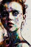 Placeholder: Danish singer MØ face, Abstract portrait by Yoji Shinkawa, Jackson Pollock