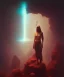 Placeholder: woman, photographer. oil on canvas, volumetric lighting, beksinski