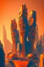 Placeholder: orange futuristic city