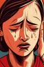 Placeholder: Create an illustration of a woman crying demanding justice warnanya soft