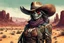 Placeholder: highly detailed full body concept illustration of an altered reality undead Wild West female anti heroine bounty hunter in the desert Southwest , maximalist, sharp focus, finely detailed facial features, highest resolution, in the styles of Alex Pardee, Denis Forkas , and Masahiro Ito, boldly inked, 8k, coarse, gritty textures