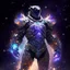 Placeholder: A battle suit made of galaxies and stars with a glove that has seven endless stones Battle armor from the extract of galaxies Battle armor from the extract of galaxies with a fiery sword