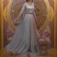 Placeholder: hyperspace background, complete and photo realistic detailed head to waist stunning photo realistic portrait of carrie fisher as Princess Leia in star wars with photo realistic wedding hairstyle by Mandy Jurgens and mucha and Richard Schmid and chuck close and chie yoshii, extraordinary and detailed ceremony dress of star wars,brown eyes