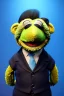 Placeholder: Waist up muppet Portrait, Xi Jinping as muppet doll, Black suit, photo studio, blue background, unreal engine 5, concept art, art station, god lights, ray tracing, RTX, lumen lighting, ultra detail, volumetric lighting, 3d.