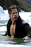 Placeholder: brad pitt bathing in a frozen lake