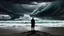 Placeholder: A lone figure stands on a deserted beach, gazing out at a turbulent ocean under a stormy sky. The figure's silhouette is stark against the dramatic backdrop, emphasizing a sense of isolation. The inner world is suggested by subtle, swirling colors within the silhouette, contrasting with the harsh reality of the external environment. Rendered in a photorealistic style with intense atmospheric lighting, capturing the raw power of nature and the quiet solitude, surreal, weird