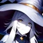 Placeholder: goddes with huge hat, witch, portrait, hd, cute, white skin