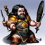 Placeholder: dwarf warrior with crossbow, black hair