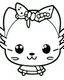 Placeholder: outline art for Hello Kitty Winking coloring page, Japanese manga style, cartoon style, cute face, white background sketch style, full body is a must, only use outline, clean line art, no shadow, bold outline