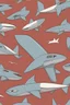 Placeholder: aeroplane inspired by shark with side view , quarter view and front view