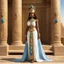 Placeholder: Ah, the queen of Egypt standing from her leather sandals to her tiara decorated with the opale scarab, a vision of regal beauty, her eyes reflecting the ancient wisdom of the Nile itself. She stands on her balcony, a queen among mortals, her gaze piercing through the lens of the camera, capturing the essence of her power and grace. Behind her, the stone balcony overlooks the mighty Nile, its waters flowing like the lifeblood of the land, carrying with it the stories of centuries past. she has hi