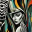 Placeholder: Zebra painting with a woman's face, inspired by Peter Griek, mesmerizing contemporary digital art, complex face, abstract portrait, inspired by Alan Tasso, abstract face, artistic digital art, trending digital art, sophisticated digital art, inspired by Igor Mursky, abstract surrealism masterpiece , by Laszlo Balog