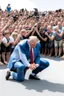 Placeholder: donald trump standing above hundreds of people on their knees