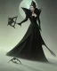 Placeholder: old evil queen in black leather gown, femme fatale, volouptous, busty, cleavage, angry, emperious, 8k resolution concept art portrait by Greg Rutkowski,