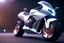 Placeholder: futuristic mechanical motorbike on white background, photorealistic, 3D, Unreal Engine, 4K