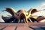 Placeholder: exterior view of an ant-shaped airport, spectacular, shocking, ultra quality, maximalist, 8k 3D